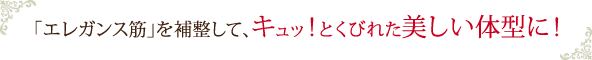 「エレガンス筋」を補整して、キュッ！とくびれた美しい体型に！